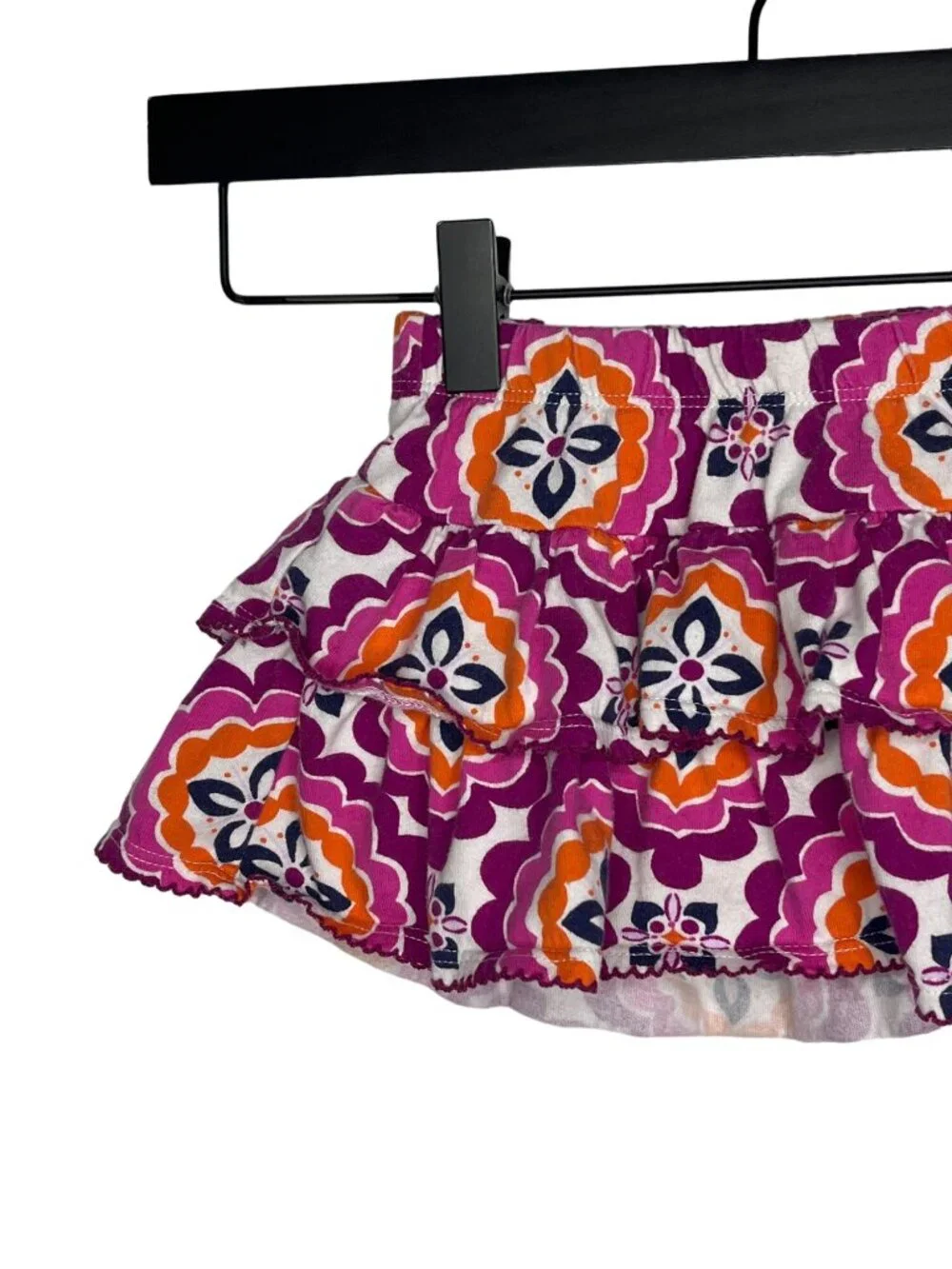 Gymboree Girls 12-18 Months Tiered Ruffle Skirt Purple Pink Boho Floral